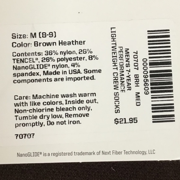 Duluth Men's 7-Year Lightweight Performance Crew Socks Gray Brown Black Medium - Picture 5 of 8